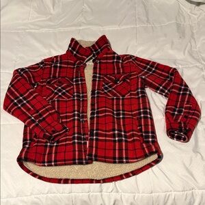 Cozy Red Plaid Women’s Button Down Shirt